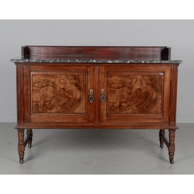 19th Century English Marble Top Walnut Sideboard by P. E. Gane For Sale - Image 4 of 10
