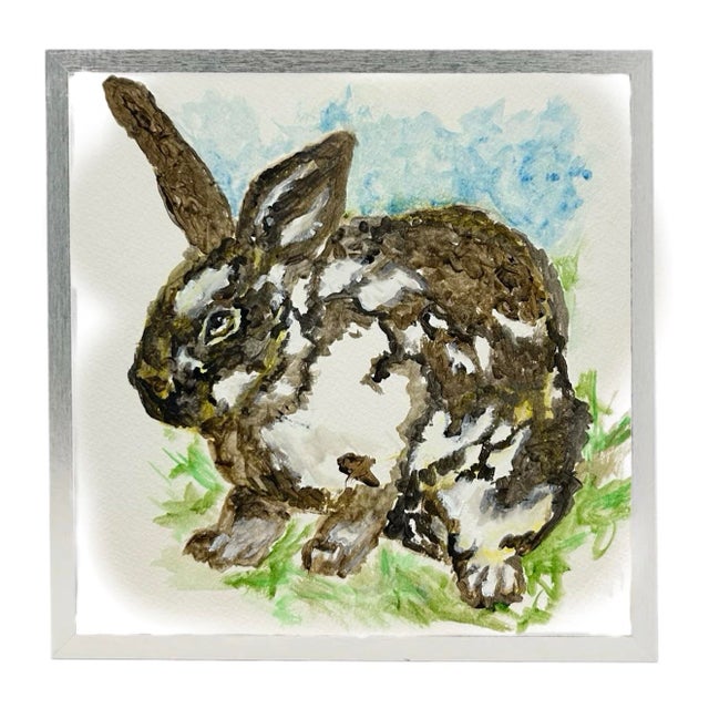 Original watercolor painting of a rabbit by Elizabeth Berry. This charming piece brings warmth and character to any room....
