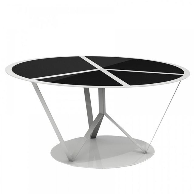 Pace Round Dining Table in Powder-Coated Aluminum and Glass Top by Altreforme For Sale - Image 6 of 7