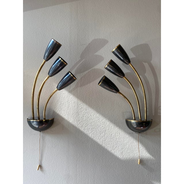 Wall Lights attributed to Stilnovo, Italy, 1955, Set of 2 For Sale - Image 9 of 17