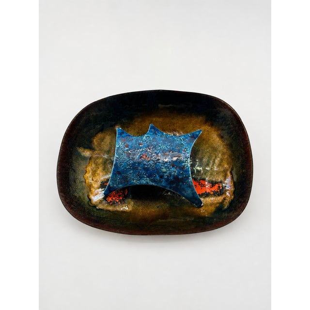 Vintage Enamelled Applique in Copper, 1960s For Sale - Image 4 of 10