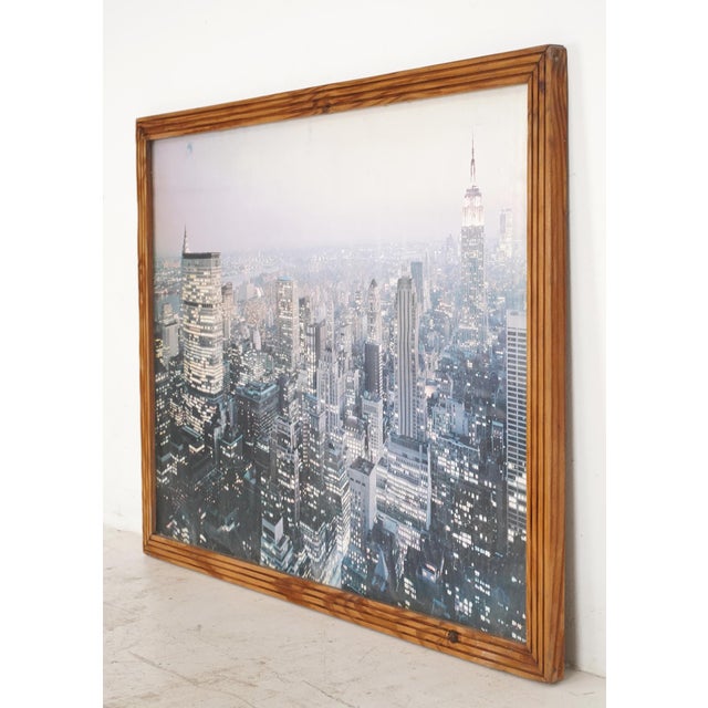 Traditional Vintage 1970-80s Nyc Skyline Framed Poster For Sale - Image 3 of 8