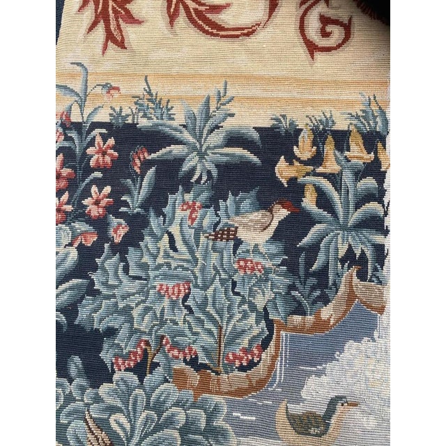 Black Vintage French Needlepoint Tapestry, 1970s For Sale - Image 8 of 17