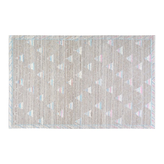Moroccan Hand Knotted Wool Rug, 6'5"x10'1" For Sale