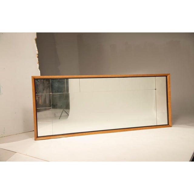 Large Art Deco Mirror with Wooden Frame and Black Trim, 1940s For Sale - Image 4 of 12