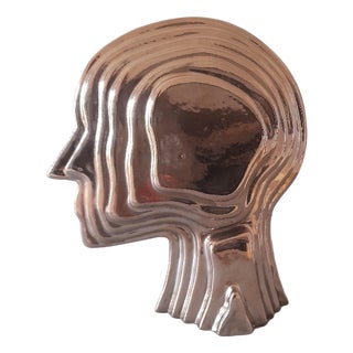 Edward Ceramic Sculpture with Platinum Finish by Francesco Bellazecca For Sale