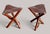 Folding Stools in Teak and Brown Leather, 1970s, Set of 2 For Sale - Image 4 of 18