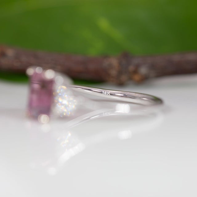 1.7Ct Bi-Color Tourmaline Ring With Earth-Mined Diamond Accents: Solid 14k Gold For Sale - Image 9 of 9