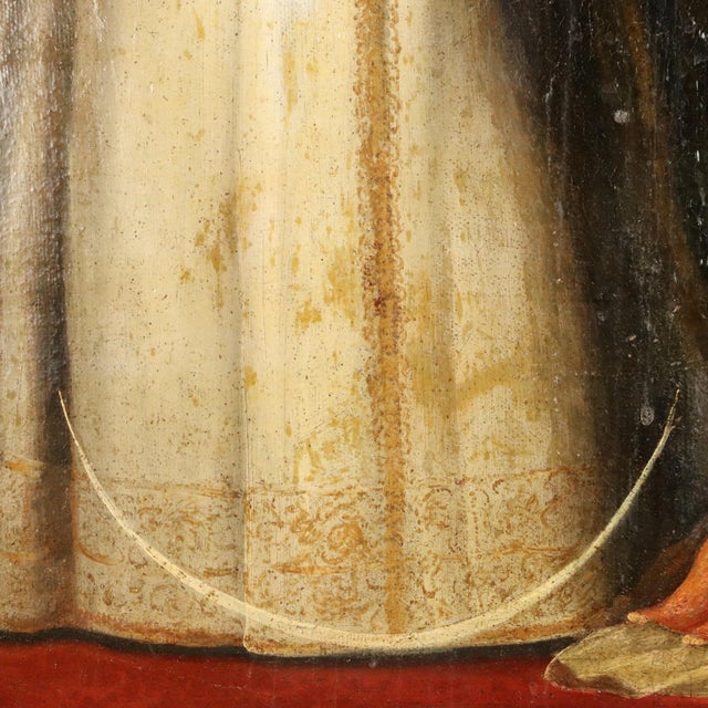 Madonna in Adoration of the Child Jesus, Oil Painting on Canvas, Framed For Sale - Image 6 of 10