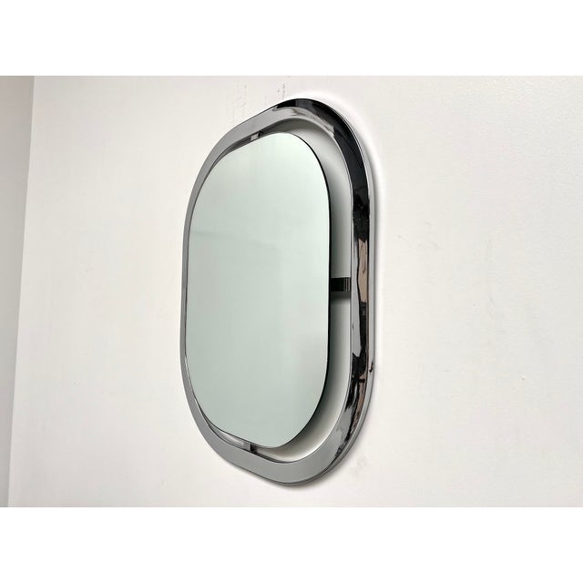 Metal Bauhaus Mirror in Chrome Steel, 1950s For Sale - Image 7 of 17