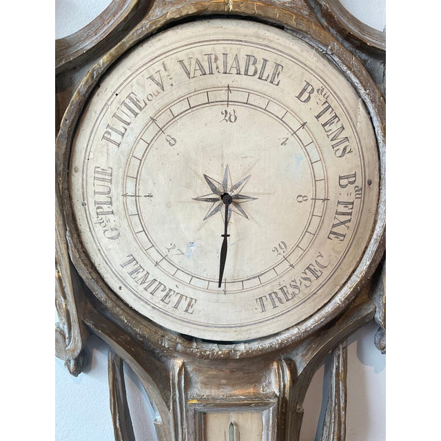 1880s French Carved Wood Barometer For Sale - Image 9 of 12