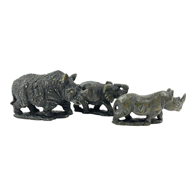 Early 20th Century 3 Shona Stone Animal Sculptures MATTER COLLECTION For Sale