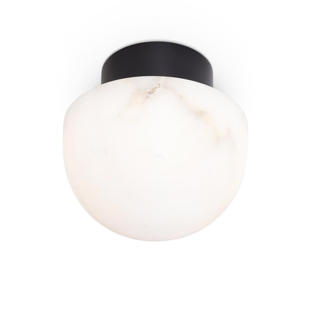Regina Andrew Parker Alabaster Flush Mount, Oil Rubbed Bronze For Sale In Detroit - Image 6 of 6