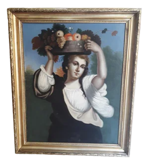 Woman with Flowers, 1800s, Oil on Canvas