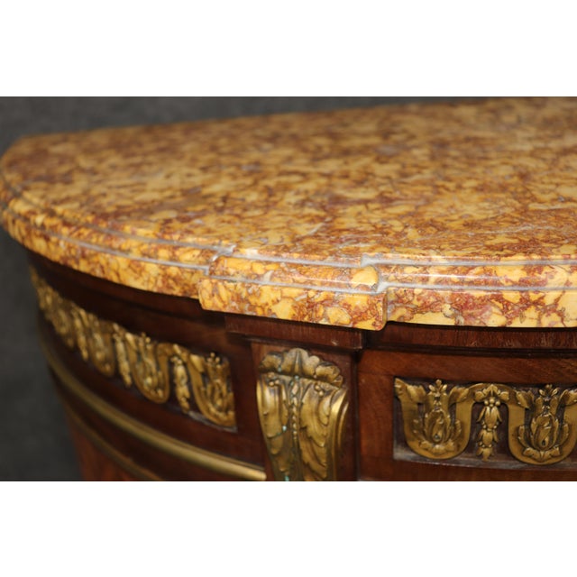 Paul Sormani Fine Breche Marble Top Paul Sormani Attributed Bronze Mounted Inlaid Commode For Sale - Image 4 of 15