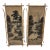 Pair of Scenic Asian Silk and Cotton Panels in Tortoise Bamboo Frames, C. 1920’s For Sale