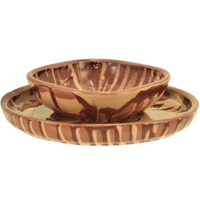 Farmhouse Calico Clay 7” Tray & Bowl For Sale - Image 3 of 5