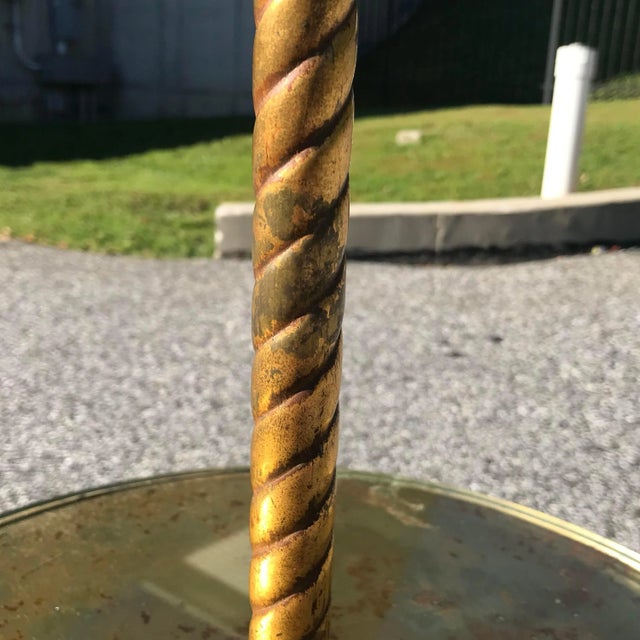 Hollywood Regency Gold Leaf Side Table Floor Lamp by Nardini Studios For Sale In Philadelphia - Image 6 of 12