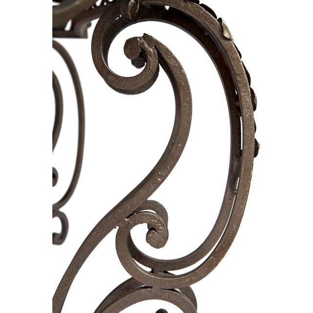 1950s 20th Century, Iron Console Carrara Marble Top For Sale - Image 5 of 10