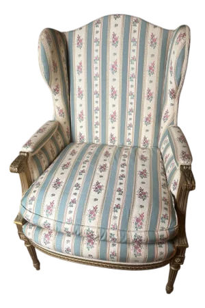 Louis XVI Late 19th C French Gilt Wood Bergere
