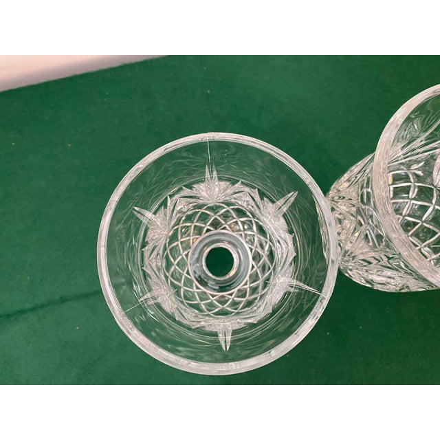 Glass 1980s Lead Crystal Votive Candle Shades - a Pair For Sale - Image 7 of 9
