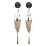 Late 20th Century Fortuny Silk Cesendello Wall Sconces by Venetia Studium - a Pair For Sale