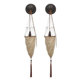 Pair of Fortuny Silk Cesendello Wall Sconces by Venetia Studium For Sale