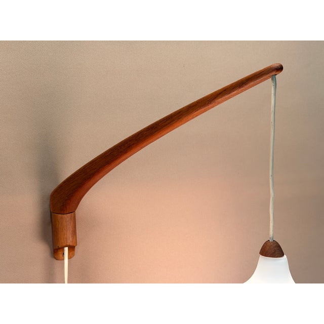 Wood Vintage Swedish Model 705 Wall Lamp by Uno & Östen Kristiansson for Luxus For Sale - Image 7 of 17