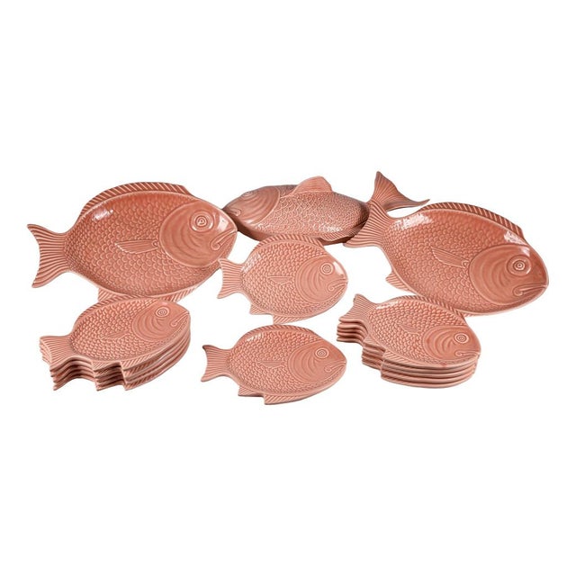 Salmon Colored Plates, Set of 15 For Sale - Image 10 of 10