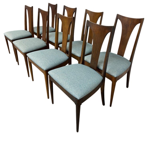 Mid-Century Modern Mid-Century Modern Broyhill Brasilia Walnut Dining Chairs - Set of 8 For Sale - Image 3 of 6