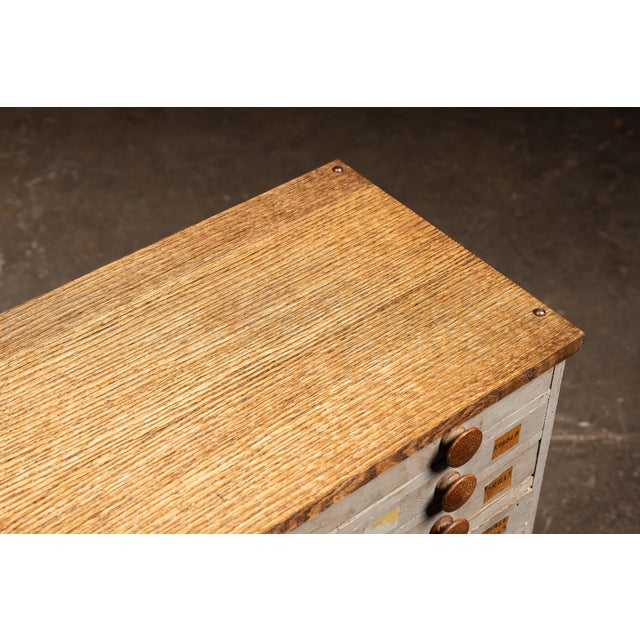 Antique 45-Drawer Industrial Hardware Cabinet on Cast Iron Legs For Sale In Chicago - Image 6 of 16
