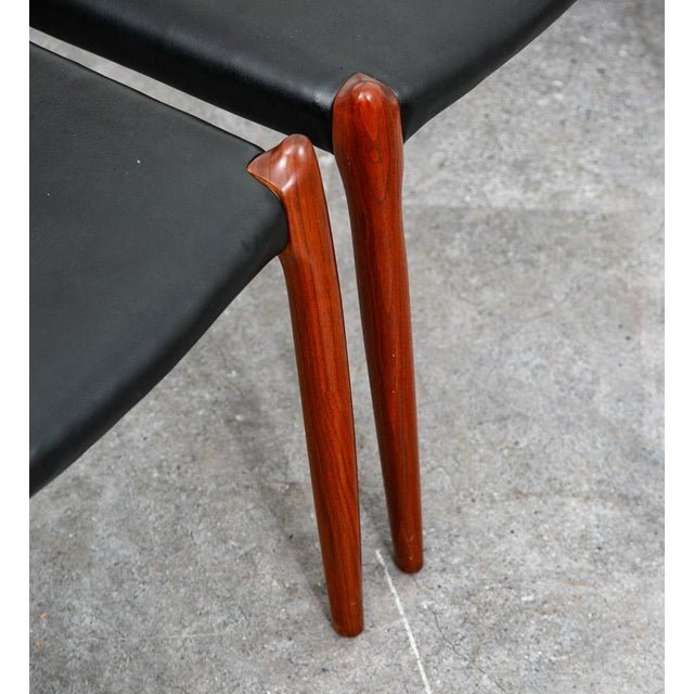 1960s Mid Century Danish Modern Dining Chairs Set 6 Niels j.l Moller #78 #62 Walnut For Sale - Image 9 of 12