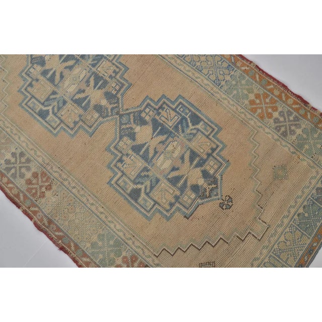 Tan 1950s Faded Oushak, Weathered Earth Tone Heritage Floor Art For Sale - Image 8 of 10