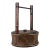 Antique Chinese Wood & Woven Food Basket With Lid For Sale