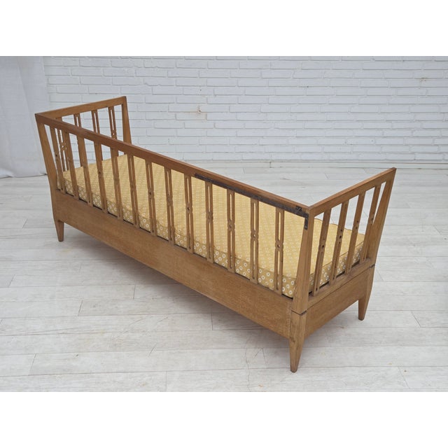 Swedish Drop Arm Sofa in Fabric and Oak, 1970s For Sale - Image 10 of 18