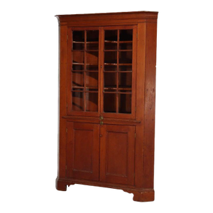 Antique Cherry Corner Cupboard With Double Door Cabinets C1840