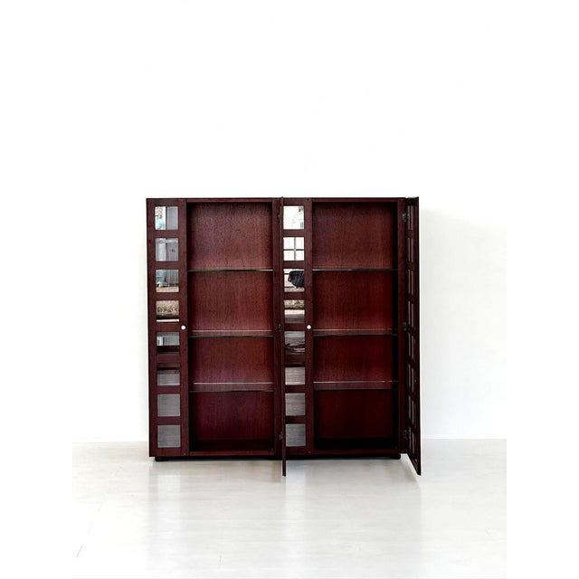 Mahogany Model LB65 Display Cabinet by Marco Zanuso for Poggi, Italy, 1970s, in Flawless conditions. Designed 1970 to 1979...