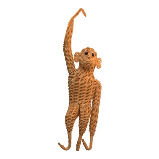 Vintage Hanging Wicker/Rattan Monkey For Sale