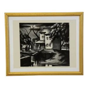 1940s "Lock House #64" G. Ralph Smith Lithograph, Framed