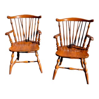Pennsylvania House Brace Back Windsor Chairs- Set of 2 For Sale
