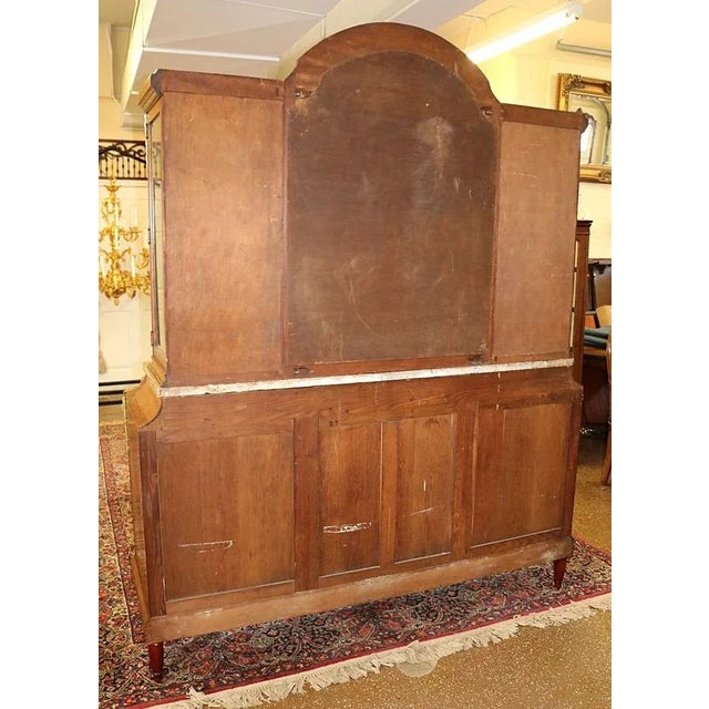 ​French Bronze Mounted Marble Top Inlaid Server Buffet Circa 1910 For Sale - Image 4 of 11