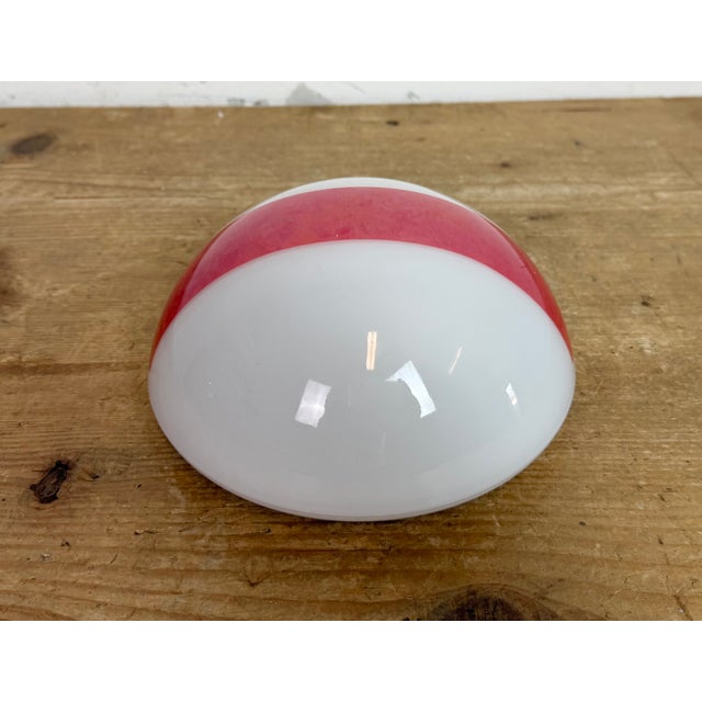 1960s Vintage Emergency Wall Light in Iron and Milk Glass, 1960s For Sale - Image 5 of 12