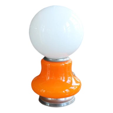Vintage Orange Table Lamp, 1970s For Sale