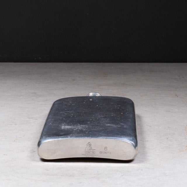 Metal Vintage Concord English Pewter Hip Flask Sheffield, England c.1950 For Sale - Image 7 of 8