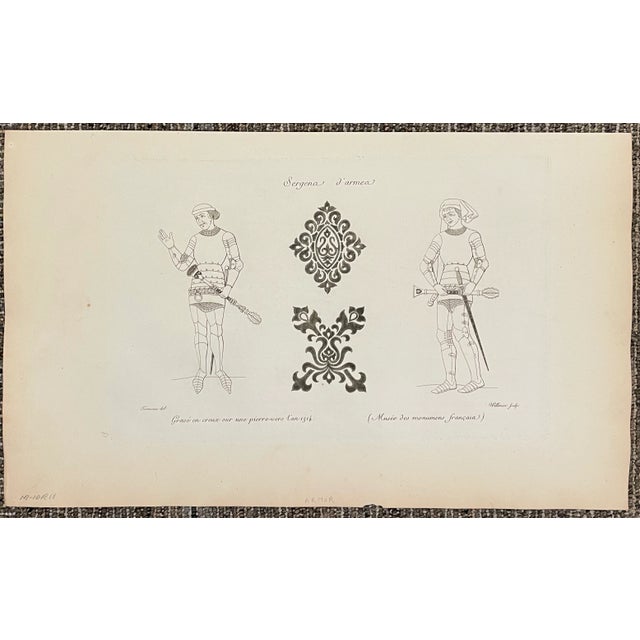 Pair of French engravings of figures of the fourteenth century. Each sheet: 11 x 17.5 inches