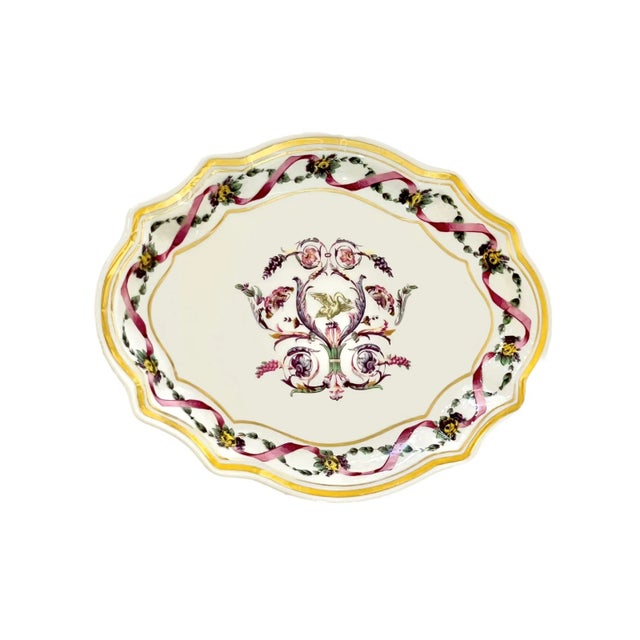Hollywood Regency Vintage Richard Ginori Ripallo Pattern Small Gilt Decorated Porcelain Dish With Butterflies For Sale - Image 3 of 4