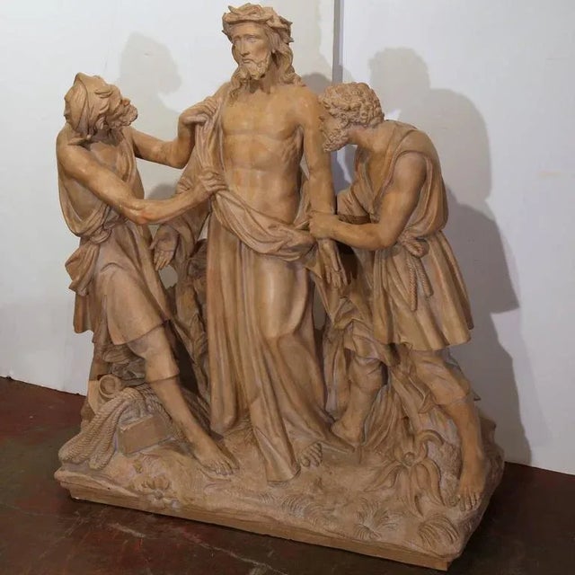 19th Century French Terracotta “Christ Stripped of His Garments” Sculpture For Sale In Dallas - Image 6 of 10