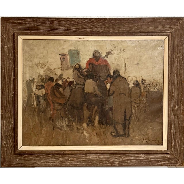 Jan Rylaarsdam, Large Modern Dutch Expressionist Oil Painting Vibrant Cafe Scene Jan Rylaarsdam, c.1940's For Sale