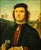 Diminutive Antique Portrait Painting of Francesco dell Opere, after Pietro Perugino Anonymous Late 19th century; Northern...