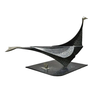 Late 20th Century Modern Steel Metal Brutalist Large Bird Sculpture Artist Metalwork